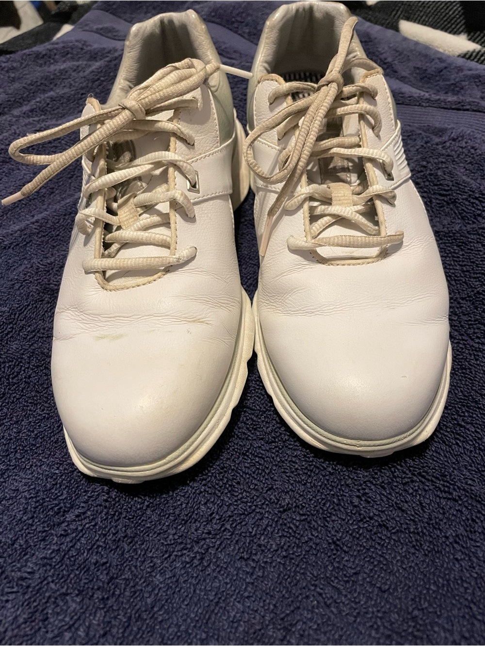 Footjoy Women’s 9.5 M Pro|SL White and silver Golf Shoes GUC